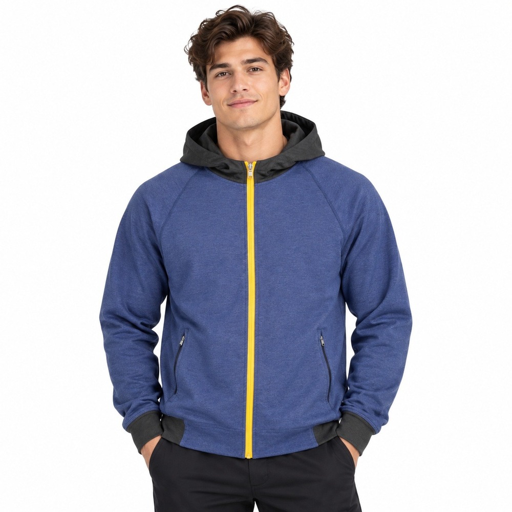 Lululemon Hoodie Mens L Blue Full Zip Raglan Sleeve Active Athletic Jacket